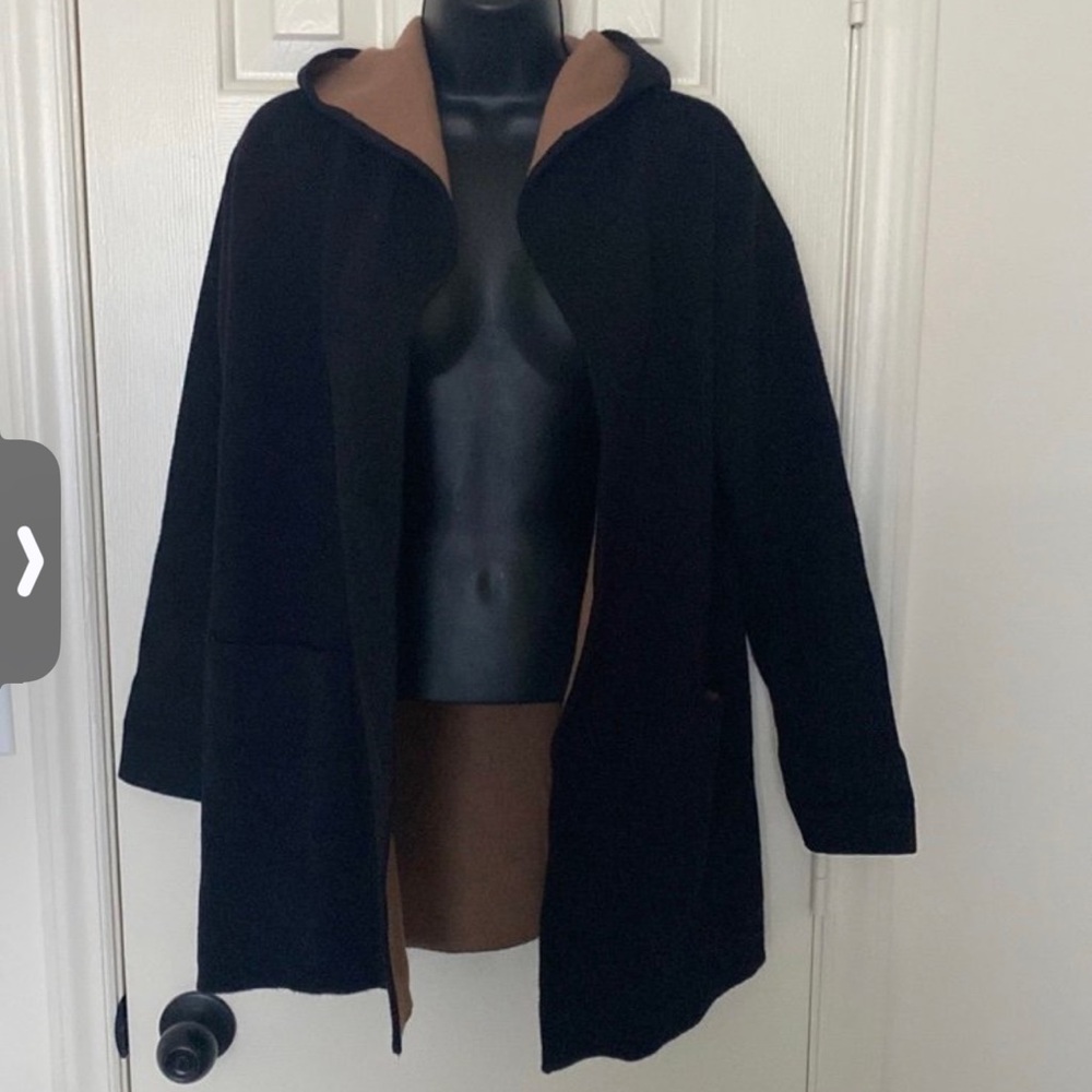 Magaschoni Black Brown Sweater Cardigan Jacket sz S Women's